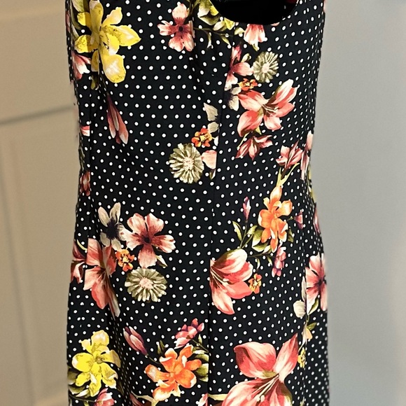 ALYX Black White Polka Dot Floral Sleeveless Work Business Professional Dress 12 - Picture 10 of 15